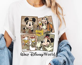 Camiseta Disney Animal Kingdom con colores cómodos, camiseta Mickey y sus amigos Safari, camisetas Disney Safari Mode