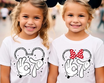 Camiseta Disney Mickey e Minnie seis sete Meme, Moletom Viral Número 67, Camiseta de Festa Mickey Casal 6-7, Comfort Colors
