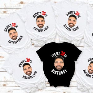 Geburtstags-Foto-Shirts, 30. Geburtstag Shirt, passendes Geburtstagsparty Gruppen Shirt, limitierte Auflage 1995, Geburtstag Shirt mit individuellem Gesicht