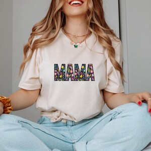 Floral Mama Shirt, Mother&#39;s Day Gift, Cute Mama Shirt, Mommy Shirt, New Mom Gift, Gift for Mother, Mom Shirt, Flower Mother&#39;s Day Shirt