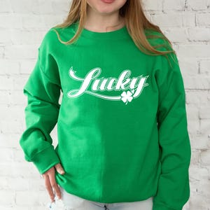 Lucky Sweatshirt, St. Patrick&#39;s Day Sweatshirt, Lucky Shamrock Hoodie, Shamrock Hoodie, Patrick&#39;s Day Gift, Patrick&#39;s Day Family Matching