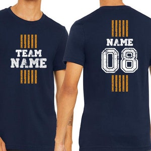 Personalized Sports Shirt, Custom Sports Shirt, Front Back Name and Number Shirt, Your Team Shirts, Customized Text Number Shirts