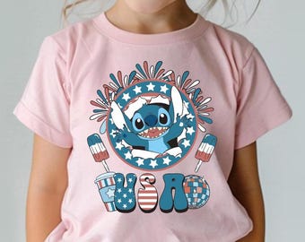 Comfort Colors Stitch 4th of July Shirt, Disney 4th of July Shirt, Patriotic Stitch Shirt,  Independence Day Shirt, Disney Stitch USA Shirt