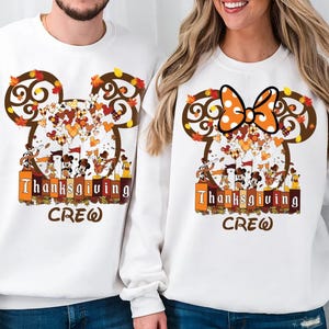 Comfort Colors Disney Thanksgiving Crew Shirts, Disney Thanksgiving Trip Shirt, Family Thanksgiving Shirts, Mickey And Friends Autumn Shirt