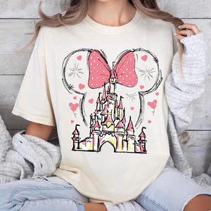 Comfort Colors Disney Watercolor Castle Shirt, Disneyland Shirt, Magic Kingdom Shirt, Disney Girls Trip, Minnie Mouse Watercolor Shirt