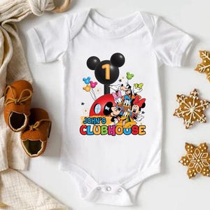 Maglietta personalizzata per il compleanno Disney, maglietta per il compleanno della Clubhouse, maglietta per il compleanno Disney, maglietta personalizzata per il compleanno, maglietta Disney Clubhouse, compleanno di Topolino
