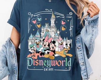 Disney World Est.1971 Shirt, Retro Disneyland family T-shirt, Disney Castle Shirts Comfort Colors Tee
