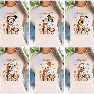 Comfort Colors Mickey & Friends Thanksgiving Shirt, Disney Thanksgiving Matching Shirts, Happy Thanksgiving Hoodie,Family Thanksgiving Shirt