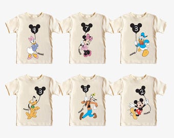 Custom Disney Birthday Shirt, Mickey Mouse Balloon Shirt, Mickey & Friends Birthday Shirt, Personalized Birthday Shirt,Minnie Birthday Shirt