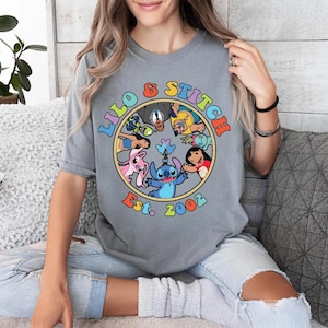 Comfort Colors Disney Lilo & Stitch Est 2002 Shirt, Stitch Shirt, Disney Friends Shirt, Lilo Shirt, Disney Family Trip Shirt,Disney Matching