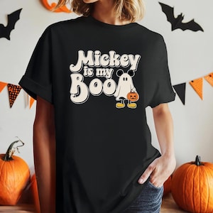 Comfort Colors Vintage Disney Boo Halloween Shirt, Disney Mickey Boo Gift Shirt Disneyland Halloween Shirt, Disney Family Trip 2025 Shirt