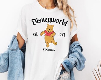 Camiseta Comfort Colors Disneyworld Est. 1971, camiseta del grupo Disney, camiseta retro de todos los personajes de Disney, Mickey y sus amigos, camiseta familiar Disney