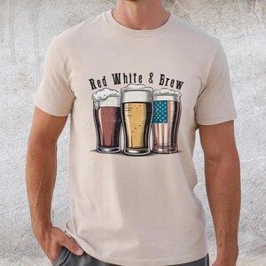 Comfort Colors Red White and Brew Shirt, Fourth Of July Beer Shirt, Beer Lovers Tee, Independence Day Shirt, Patriotic Beer Tee,Memorial Day