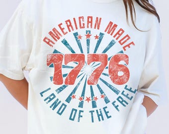 Comfort Colors America Shirt | Retro USA Shirt, 250 Anniversary Patriotic Gift, 1776 Land of the Free, Gift for Him
