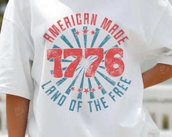 Vintage 1776 Shirt Cute Patriotic Outfit | Retro Distressed 1776 Tee, American Vintage Top, 4th of July Shirt