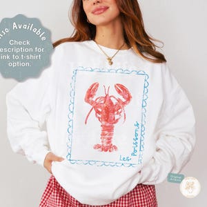 Cape Cod style lobster shirt styled for preppy coastal outfits