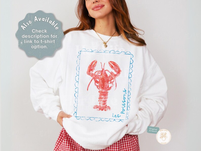 Cape Cod style lobster shirt styled for preppy coastal outfits