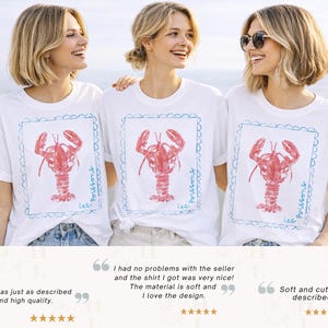 Beachy summer outfit featuring lobster shirt for coastal vacation style