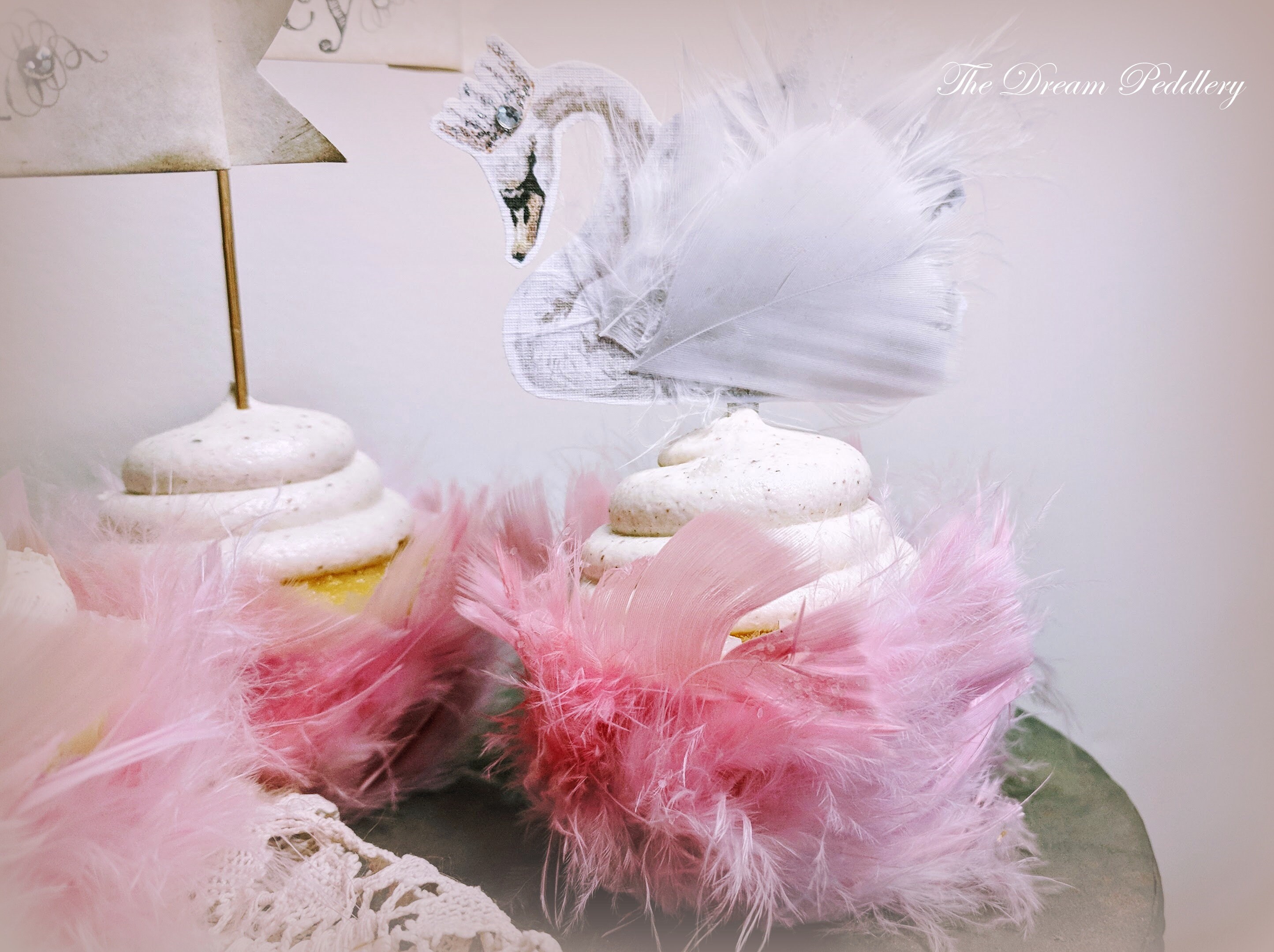 Lovely Pink Fluff Fluffy Pink Feathered Cupcake Wrappers Holders Party Decor Standard Size