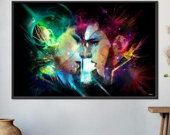 Caitlin and Vi painting, Arcane Series, Digital print on canvas, Home decor, Cult kiss, Ideal Valentine's Day gift