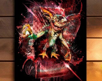 Gremlins-poster – Monster Unleashed – Illustratie uit de cultfilm uit de jaren 80 – Halloweenposter – Gemaakt door Splashed!