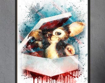 Gizmo-poster – Gremlins – Cultfilmposter uit de jaren 80 – Halloween-special – Filmillustratie door Splashed! Creations