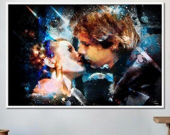 Han Solo and Princess Leia from Star Wars, Canvas Print, Iconic Movie Kiss, Ideal Valentine's Day Gift