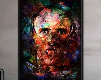 Hannibal Lecter Poster – The Silence of the Lambs – Cult Horror Movie Poster – Halloween – Splashed! Illustration