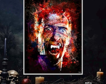 Dracula Poster – Christopher Lee – Cult Horror Film Poster – Halloween – Splashed! Illustration