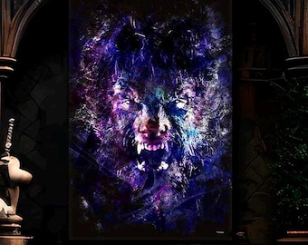 Werewolf Poster – Benicio del Toro – Wolfman – Cult Horror Film Poster – Halloween – Splashed! Illustration