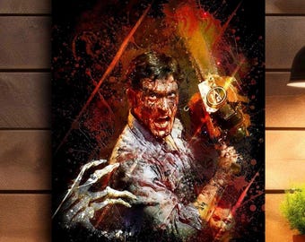 Poster di Evil Dead – Poster del film horror cult – Speciale horror di Halloween – Illustrazione del film di Splashed! Creations