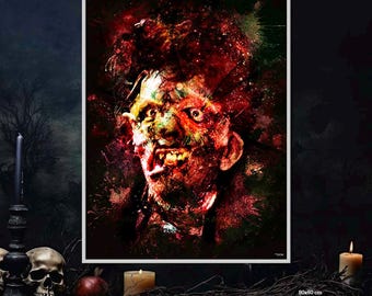 Leatherface Poster – Texas Chainsaw Massacre – Cult Horror Movie Poster – Halloween – Splashed! Illustration