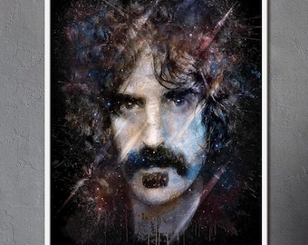 Dipinto di Frank Zappa, stampa digitale su tela o carta, arredamento per la casa, regalo ideale per gli appassionati di musica rock