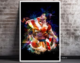 Sylvester Stallone painting from the movie Rocky IV, digital print on canvas, home decor, ideal gift for Pop Culture movie fans