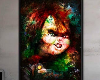 Chucky Poster – The Blood Doll – Cult Horror Movie Poster – Halloween – Splashed! Illustration