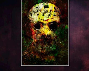 Jason Voorhees Poster – Friday the 13th – Cult Horror Movie Poster – Halloween – Splashed! Illustration