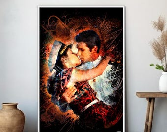 Richard Gere and Debra Winger picture, Officer and Gentleman, Canvas Print, Iconic Movie Kiss, Ideal Valentine's Day Gift
