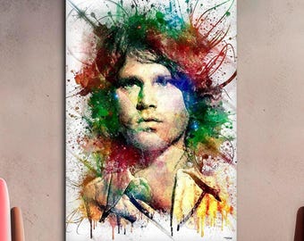 Dipinto di Jim Morrison e The Doors, stampa digitale su tela o carta, decorazione per la casa, regalo ideale per gli appassionati di musica rock