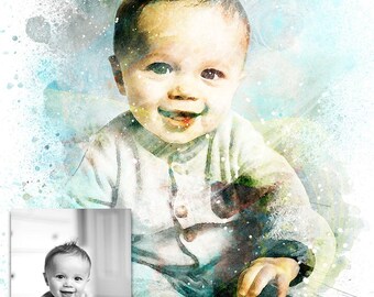 Personalize your photos into canvases and posters - Custom digital watercolor painting from photos - Ideal family gift