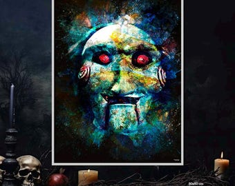 Billy/Saw Poster – Cult Horror Movie Poster – Halloween – Splashed! Illustration