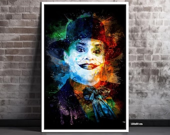 Jack Nicholson als de Joker uit de Batman-film – Digitale print op canvas – Woondecoratie – Ideaal cadeau voor fans van popcultuur en films.