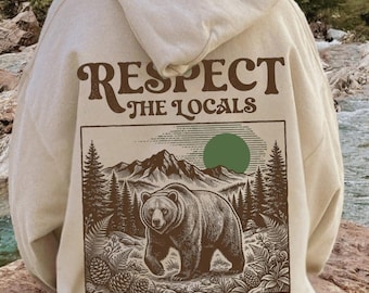 Bear Country Hoodie Heavyweight Fleece | Respect The Locals Wildlife Camping Gift
