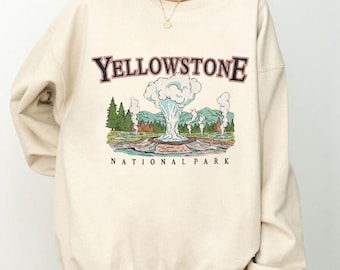 Yellowstone Sweatshirt, Vintage National Park Crewneck, Hiking Shirt