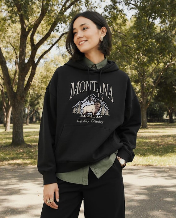Montana Nature Hoodie: Big Sky Country Adventure Sweatshirt