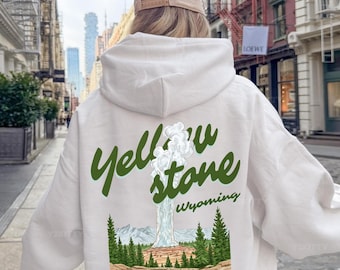 Yellowstone National Park Hoodie, Vintage Wyoming Nature Pullover