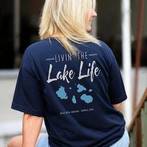 Lake Life Shirt, Minimal Lake Map T-Shirt , Comfort Colors Outdoor Tee , Nature Lover Gift, Peaceful Summer Vibes Tee