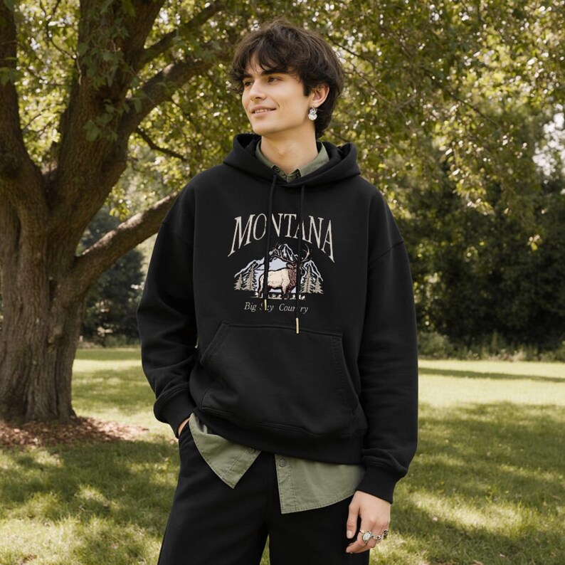 Montana Nature Hoodie: Big Sky Country Adventure Sweatshirt image 6