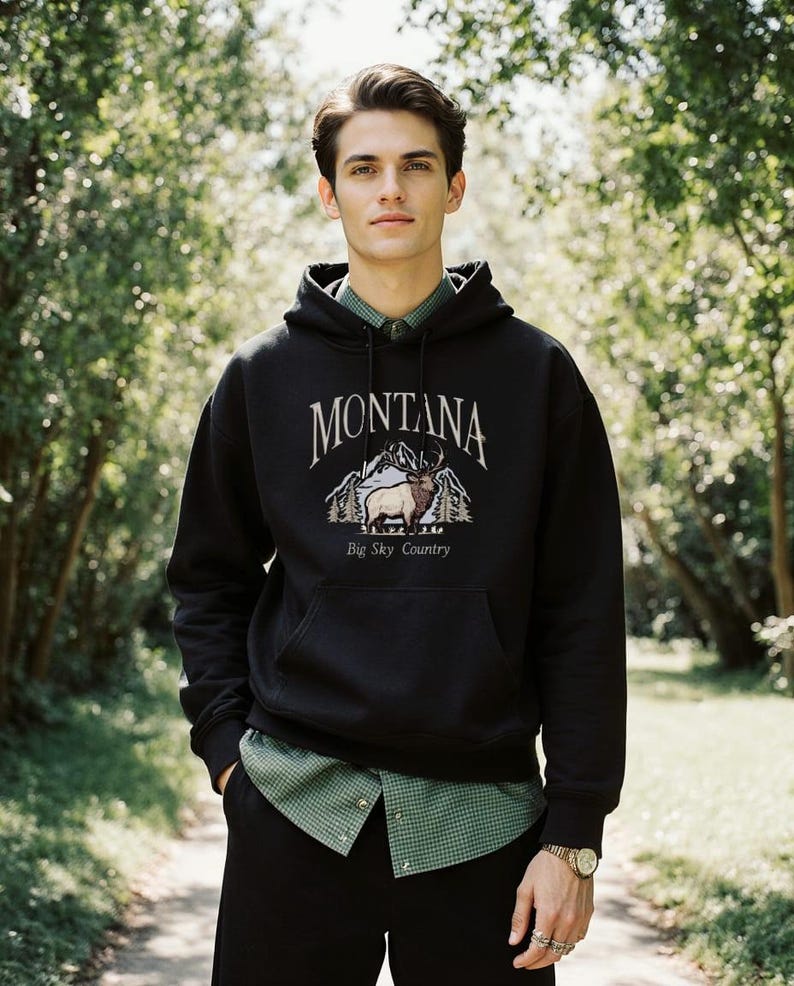 Montana Nature Hoodie: Big Sky Country Adventure Sweatshirt image 4