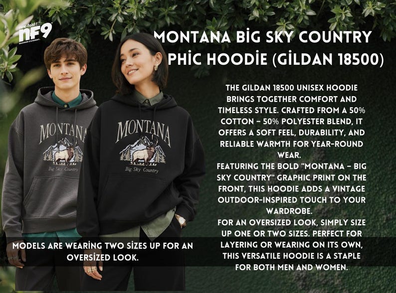 Montana Nature Hoodie: Big Sky Country Adventure Sweatshirt image 2
