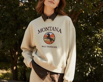 Montana National Park Hoodie | Retro Hiking, Camping Sweatshirt